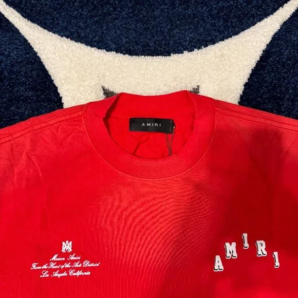 Amiri Collegiate Red Tee Mens Size Small Or Medium